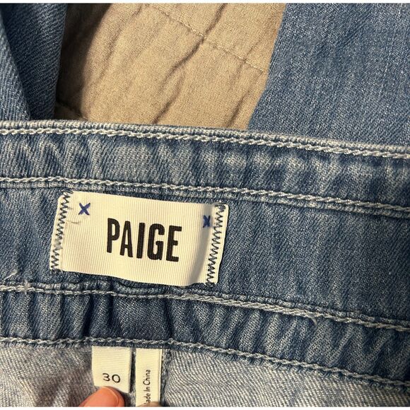 PAIGE Anessa Women's Wide Leg Jeans - Light Blue (Suki Distressed) - Picture 4 of 9